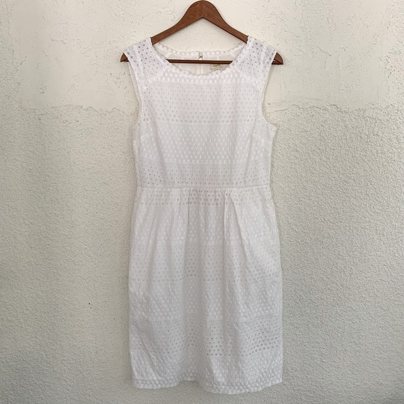 J. Crew Dresses & Skirts - 𝅺j Crew white eyelet lined pocket tank dress